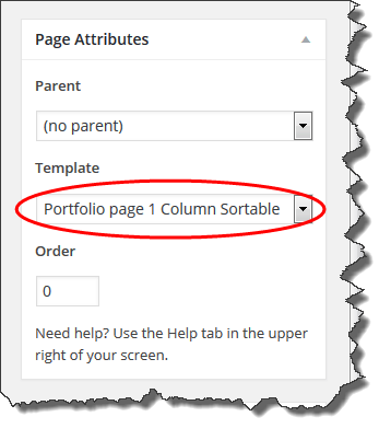 Portfolio Page 1 Column Sortable